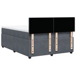 vidaXL Sommier à lattes de lit et matelas Gris foncé 160x200cm Velours