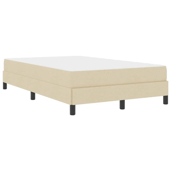 vidaXL Lit à ressorts avec matelas Crème 120 x 200 cm tissu