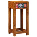 vidaXL Table d'appoint florale avec tiroir Marron 35 x 35 x 75 cm