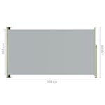 vidaXL Auvent latéral rétractable de patio 170x300 cm Gris