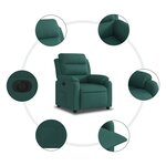 vidaXL Fauteuil inclinable électrique Vert foncé Tissu