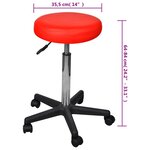 vidaXL Tabourets de bureau lot de 2 Rouge 35 5x84 cm Similicuir