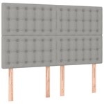 vidaXL Sommier à lattes de lit avec matelas Gris clair 140x200cm Tissu