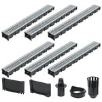 vidaXL Caniveaux de drainage 6 Pièces Acier galvanisé 6 m
