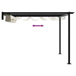 vidaXL Gazebo mural Crème 3 x 3 m Acier