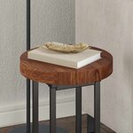 vidaXL Plateau de table Marron foncé Ø 30 x 4 cm Chêne massif