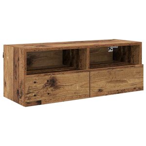 vidaXL Meuble TV mural Bois Ancien 80 x 30 x 30 cm Bois d'ingénierie