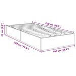 vidaXL Cadre de lit ottoman avec stockage Chêne artisanal 100 x 200 cm