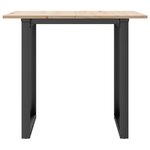 vidaXL Table à manger cadre en O 90x90x75 cm bois de pin massif acier
