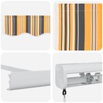 vidaXL Auvent Rétractable Manuel Rayures Multicolores 500x300 cm