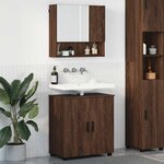 vidaXL Ensemble de mobilier de salle de bain 2 Pièces Chêne brun