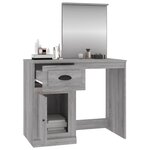 vidaXL Coiffeuse avec miroir sonoma gris 90x50x132 5cm bois ingénierie