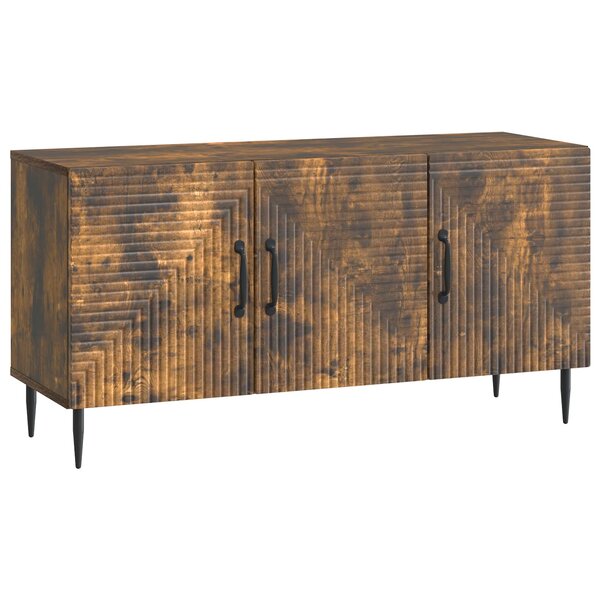 vidaXL Meuble TV Chêne fumé 99 x 34 5 x 50 cm Bois d'ingénierie