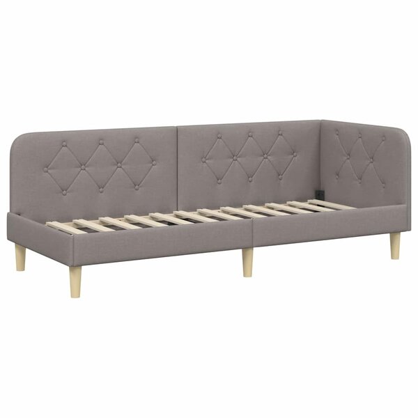 vidaXL Cadre de lit d'angle Taupe 80 x 200 cm tissu
