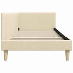 vidaXL Cadre de lit d'angle Autre avec tête de lit Crème 90 x 190 cm