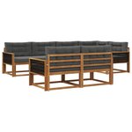 vidaXL Ensemble de canapés d'extérieur 8 pc Naturel et Anthracite