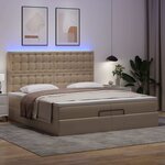 VidaXL Cadre de lit ottoman et matelas cappuccino 200x200cm similicuir