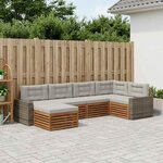 vidaXL Ensemble de canapés d'extérieur 6 Pièces Naturel et gris clair