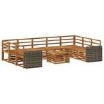vidaXL Ensemble de canapés d'extérieur 10 pc Naturel