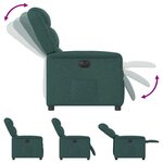 vidaXL Fauteuil inclinable électrique Vert foncé Tissu
