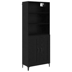 vidaXL Haut Armoire 2 Pièces Chêne noir Bois d'ingénierie