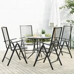 vidaXL Ensemble de chaises de jardin inclinables 5 Pièces anthracite