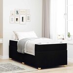vidaXL Cadre de lit avec matelas Noir 100 x 200 cm tissu