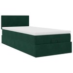 vidaXL Cadre de lit ottoman avec matelas vert foncé 90x190 cm velours