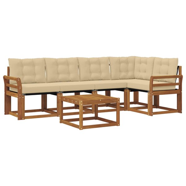 vidaXL Ensemble de canapés d'extérieur 6 pc Naturel et Beige