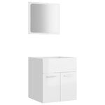 vidaXL Ensemble de meubles de bain 2 Pièces Blanc brillant Aggloméré