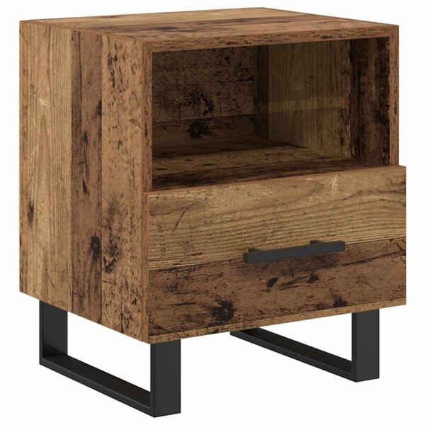 vidaXL Cabinet de chevet avec tiroir Bois ancien 40 x 35 x 47.5 cm