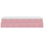 vidaXL Cadre de lit ottoman avec matelas rose 90x200 cm velours