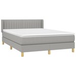 vidaXL Sommier à lattes de lit avec matelas Gris clair 140x190cm Tissu