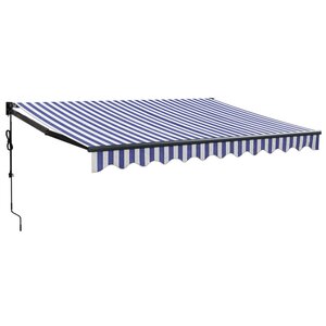 vidaXL Auvent rétractable automatique bleu et blanc 3x2 5 m