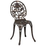Set de Bistro de Jardin 3 Pièces en Aluminium Couleur Bronze