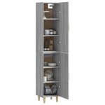 vidaXL Buffet haut Sonoma gris 34 5x34x180 cm Bois d'ingénierie