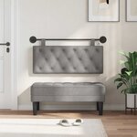 vidaXL Tête de lit suspendue Gris clair Velours
