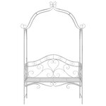vidaXL Banc Blanc Métal 121 x 48 x 200 cm Incrustations décoratives