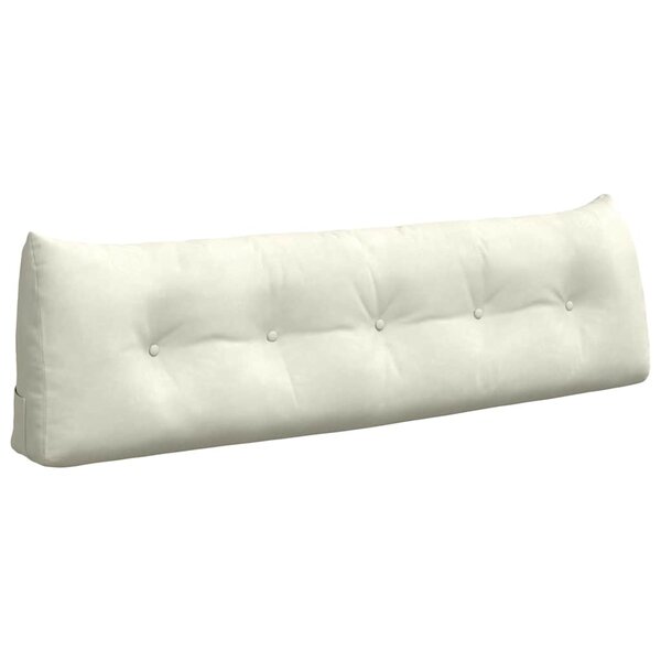 vidaXL Coussin de Dos Crème 160 x 24 x 50 cm Velours