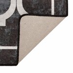 vidaXL Tapis lavable noir et blanc 160x230 cm antidérapant
