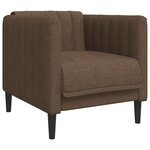 vidaXL Ensemble de canapés 3 Pièces marron tissu