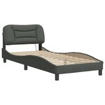 vidaXL Cadre de lit avec LED sans matelas Hvar gris foncé 80x200 cm tissu
