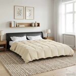 vidaXL Duvet complet toute l'année Crème 200 x 220 cm Microfibre