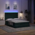 vidaXL Cadre de lit ottoman avec matelas vert foncé 140x200 cm velours