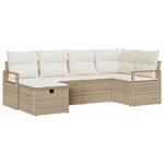 vidaXL Ensemble de canapé de jardin avec coussin 6 Pièces beige et crème