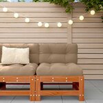 vidaXL Sofa de jardin milieu Pin massif Brun Ciré