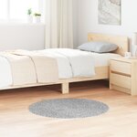 Tapis shaggy vidaXL avec dos en latex gris ø90 cm