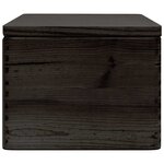 vidaXL Boîte en bois avec couvercle noir 40x30x23cm bois de pin massif