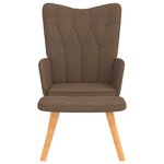 vidaXL Chaise de relaxation avec tabouret Marron Tissu