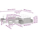 vidaXL Ensemble de canapé de jardin 14 Pièces Noir Poly rotin